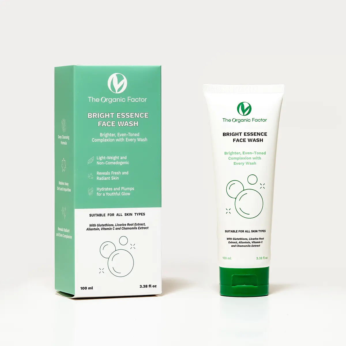 BRIGHT ESSENCE Face Wash smooth and glowing.